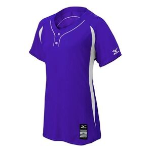 Mizuno Girls Elite 2-Button Game Jersey Purple Size Youth Large NWT
